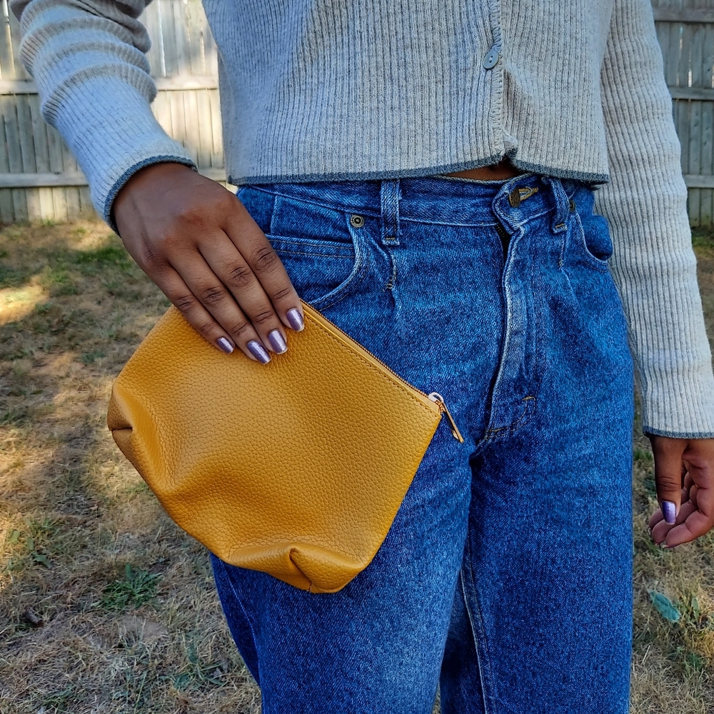 Mustard Leather Clutch